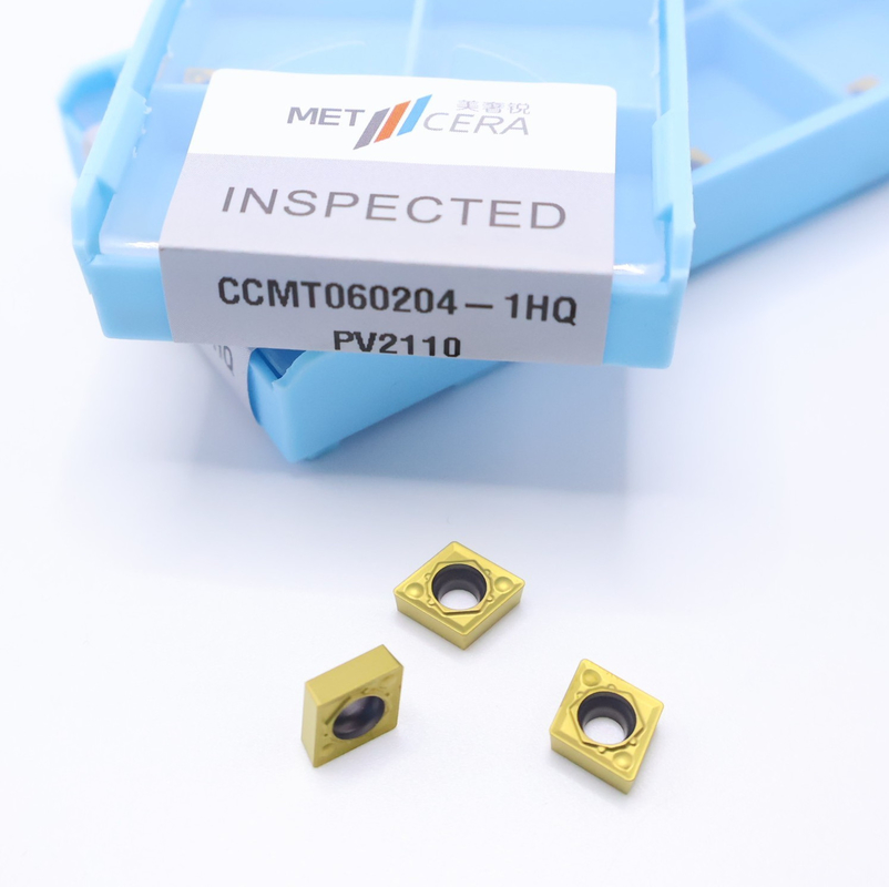 Glatte Oberfläche CCMT060204-1HQ PV2110 Cermet-Werkstücke mit HRA92,5 Härte und PVD-Beschichtung