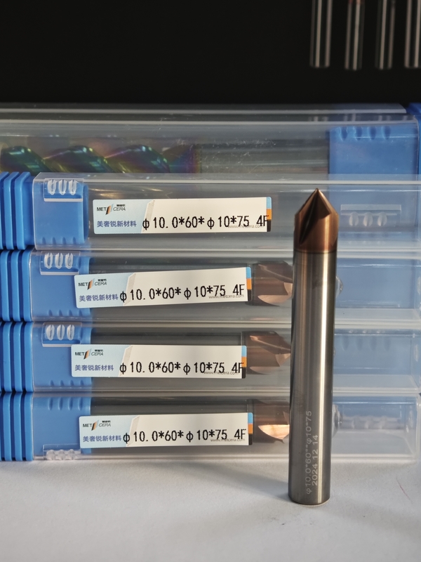 MPG4 CNC-Rad-Mühle Karbid-Chamfer-Mühle 4 Flöten-Mühle Raffinerie-Verarbeitungs-Mühle für Legierungsstahl Formen Stahl Vorgehärteter Stahl Φ10.0 X 60°x Φ10 X 75mm