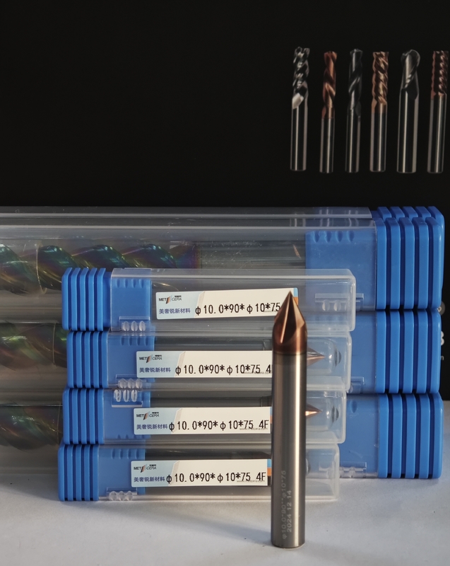 MPG4 CNC-Rad-Mühle Karbid-Chamfer-Mühle 4 Flöten-Mühle Rohförder-Mühle für Legierungsstahl, Formenstahl, vorgehärtetem Stahl, Φ10.0 X 90 ° x Φ10 X 75 mm