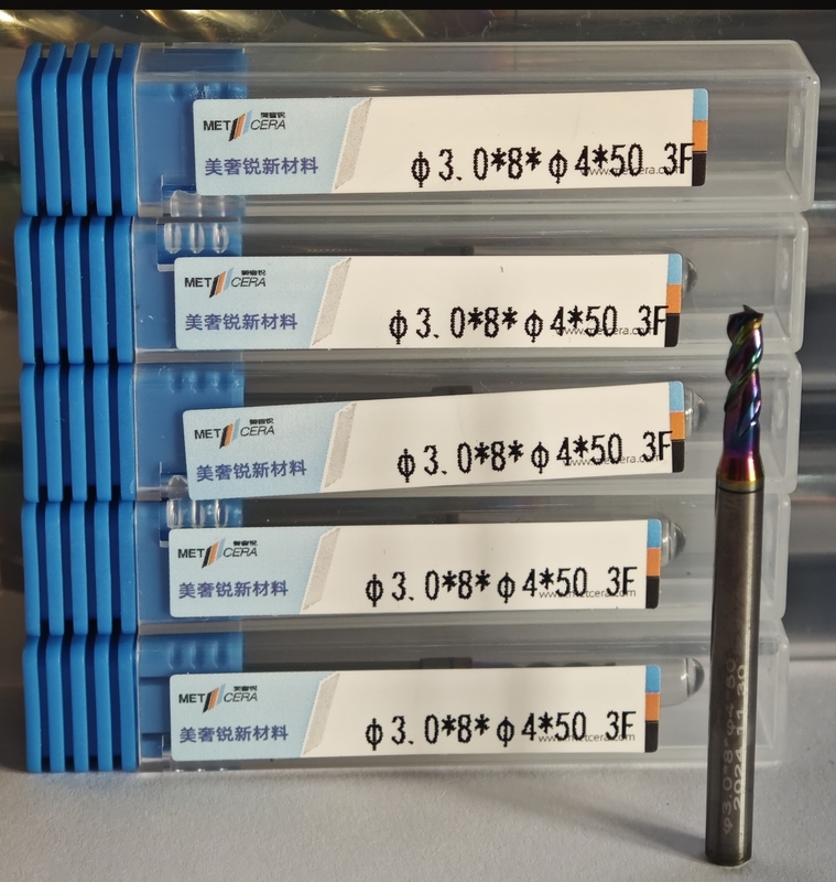 MAE PLUS Drei Flöten Karbid Endmühle für die Verarbeitung von Nichteisenmetallen 3mm,Φ3.0x8x4Dx50mm