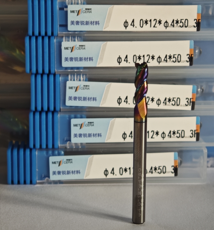 MAE PLUS 4 mm Durchmesser Festkarbid Endmühle für die Verarbeitung von Nichteisenmetallen Φ4.0x12x4Dx50mm