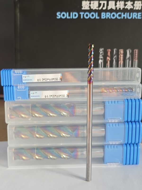 MAE PLUS Langlänge Karbidmühle 3 Flöten zur Bearbeitung von Nichteisenmetallen, Aluminium und Kupfer Mühle 6mm, Φ6.0x35x6Dx150mm