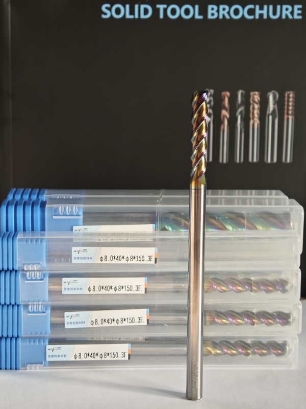 MAE PLUS Hochleistungs CNC Endmühle 3 Flöten Endmühle zur Bearbeitung von Nichteisenmetallen, Aluminium und Kupfer Verarbeitung Mühle 8mm, Φ8x40x8Dx150mm