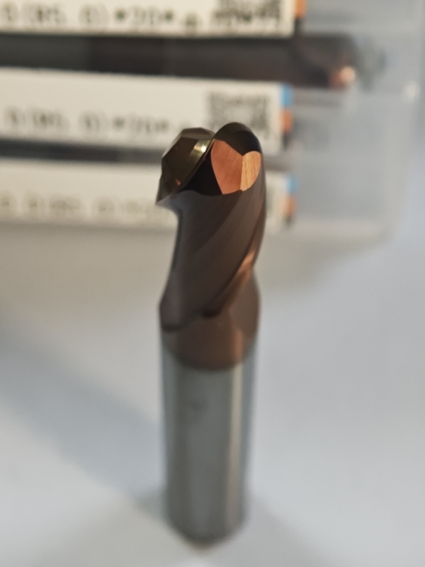 MPB2 Massivkarbidkugel Nasen Endmühle 2 Flöten R0.5-10, 10mm, Φ10.0(R5.0) x20x10Dx75mm