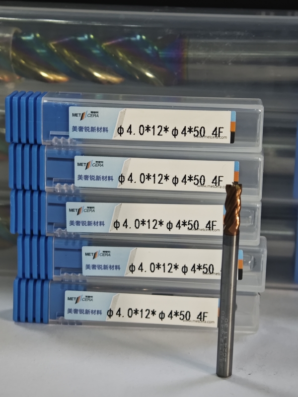 MPE4 Rohverarbeitung 4F Festkarbid Flat End Milll 4mm φ4.0 x 12 x φ4 x 50mm AlCr Beschichtung HRC55-HRC60