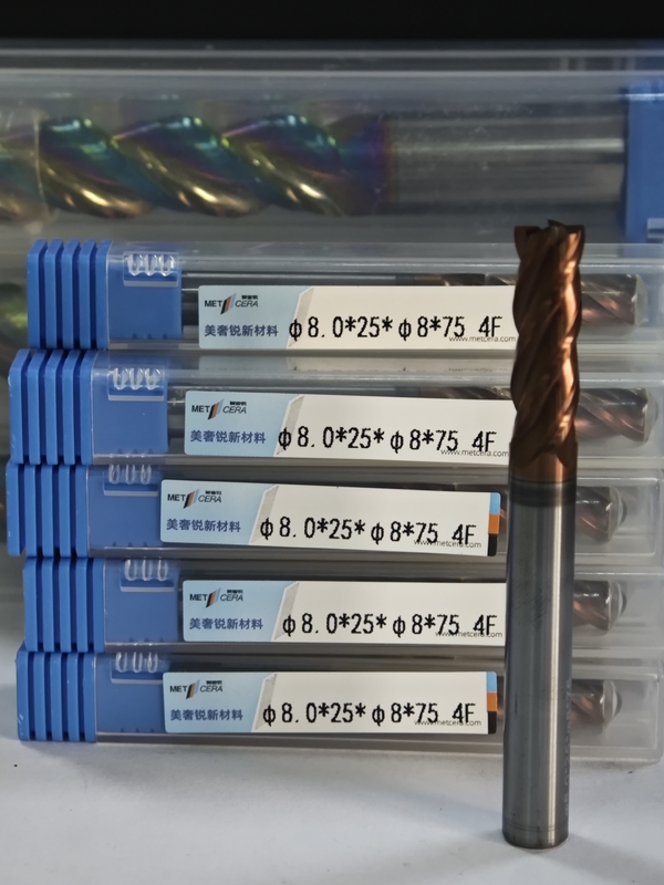 MPE4 HRC55-HRC60 Maschinen zum Fräsen von Solidkarbid, 4 Flöten Flachspitze, CNC-Mill-Schneider, 4F Maschinen zum Fräsen von Solidkarbid, Flachspitze Langflöte 8mm, φ8.0 x 25 x φ8 x 75mm