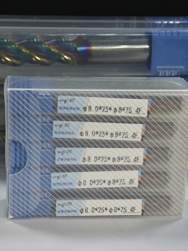 MPE4 HRC55-HRC60 Maschinen zum Fräsen von Solidkarbid, 4 Flöten Flachspitze, CNC-Mill-Schneider, 4F Maschinen zum Fräsen von Solidkarbid, Flachspitze Langflöte 8mm, φ8.0 x 25 x φ8 x 75mm