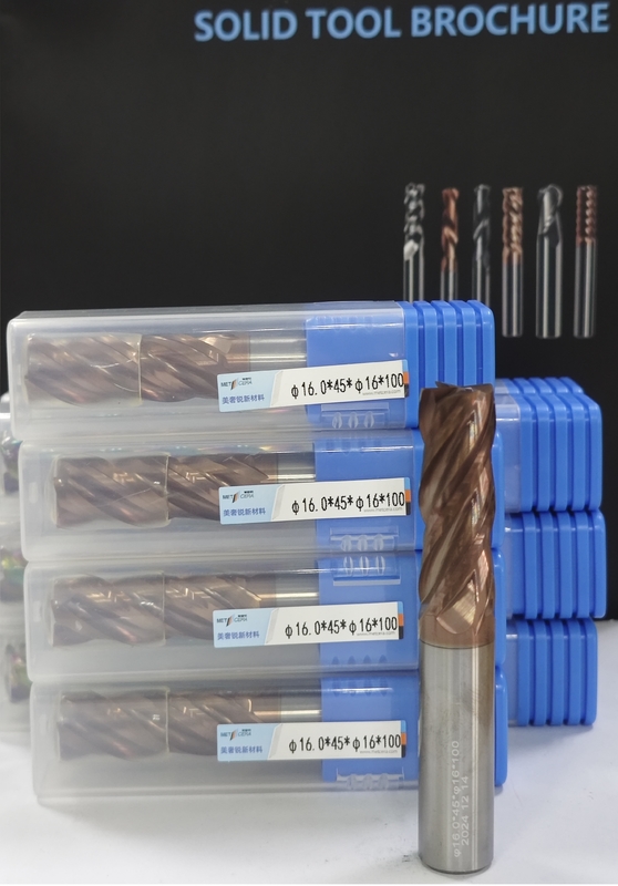 MPE4 φ16.0 x 45x φ16 x 100mm Massivkarbid-Fräsmaschine 4 Flöte Flat End Mill CNC-Fräsmaschine
