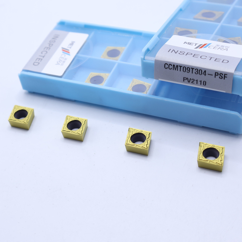 CCMT09T304 PVD-beschichtete Cermet-Drehstücke,CCMT-Einsatz mehrschichtig beschichtete Drehmaschinenersatzstücke für Drehmaschinen