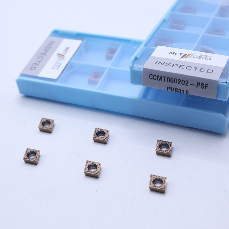 CCMT060202 CNC-Karbid-Werkzeug-Inserts für die Veredelung des Schneidens von Stahl und Legierungen, PVD-beschichtete Einlage, CCMT für Drehwerkzeug