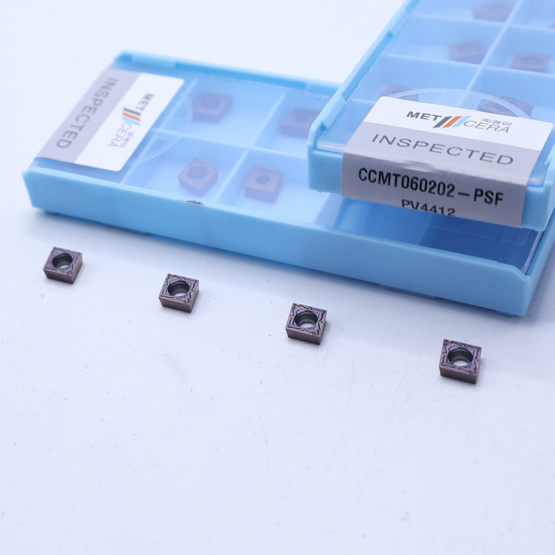 CNC-Karbiddrehintritt, PVD-beschichteter Karbiderdrehintritt für Drehwerkzeughalter, Finish Chipbreaker PSF, CCMT060202
