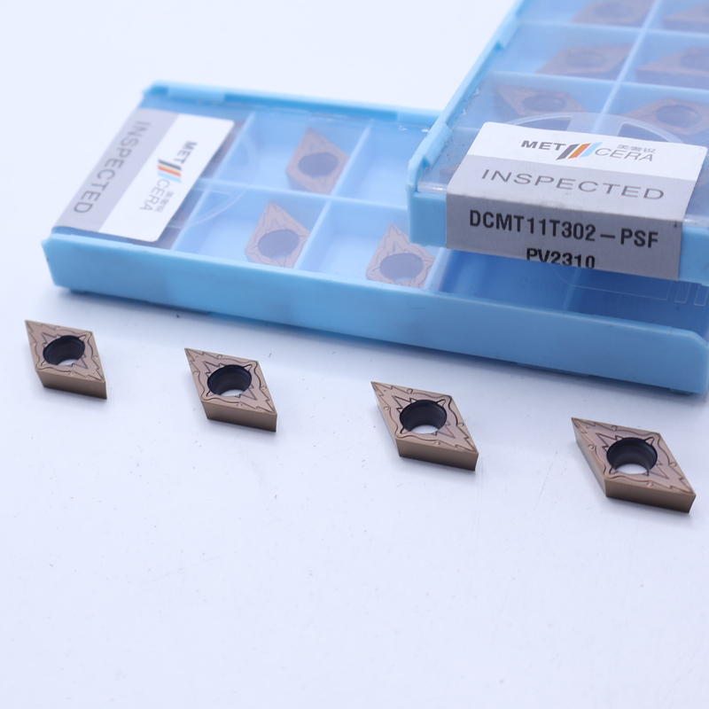 Indexfähiger Cermet-Drehinstrich, PVD-beschichteter innerer Drehinstrich, Veredelungsscheibenbrecher DCMT11T302, Bronzefarbe