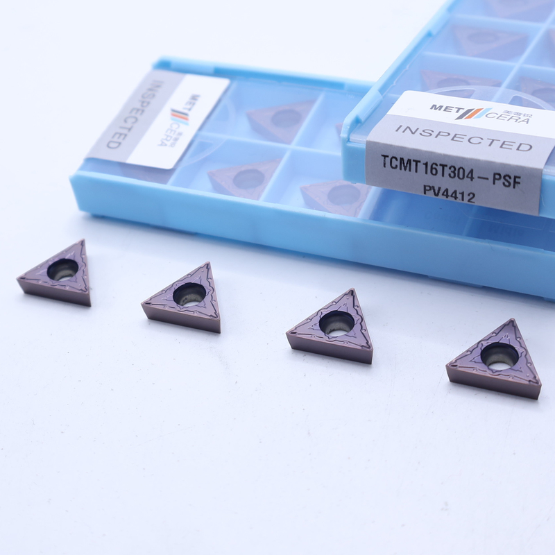 CNC-Klinge TCMT16T304 Wolframkarbid-Einsätze TCMT 32.51 Für 1/2 Drehmaschine, PVD-beschichtet, Finish Chipbreaker, rot lila Farbe