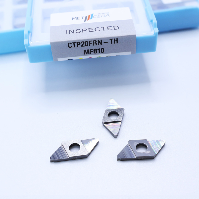 CTP20FRN-TH Unbeschichtetes Abtrennen Indexfähige Einsätze für Stahlarbeitsstücke HRA91.8 Härte Richtiges Schneiden CNC-Carbid-Einsatz