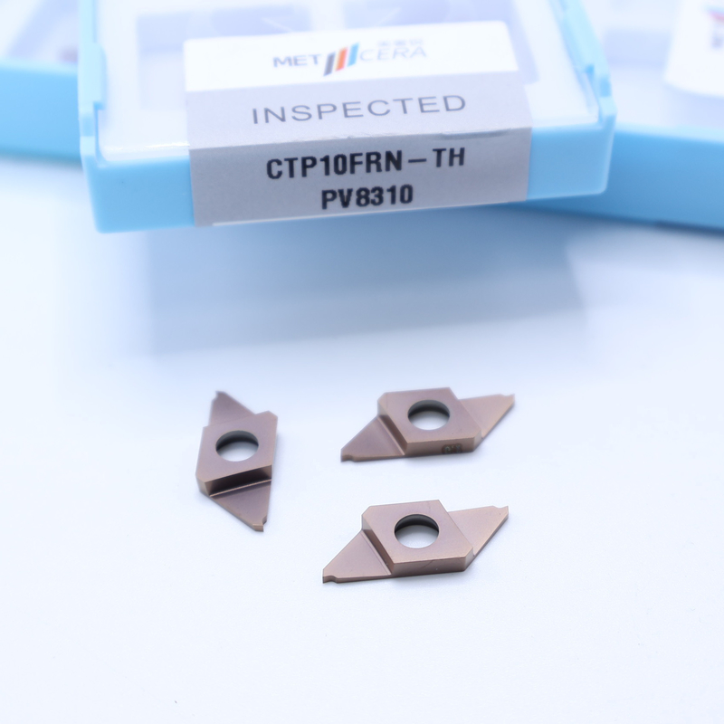 CTP10FRN-TH CNC-Karbid-Einsatz für das Abschneiden PVD-beschichtet Abtrennen indexierbare Einsätze Rechtschneiden HV4200 Härte CTP