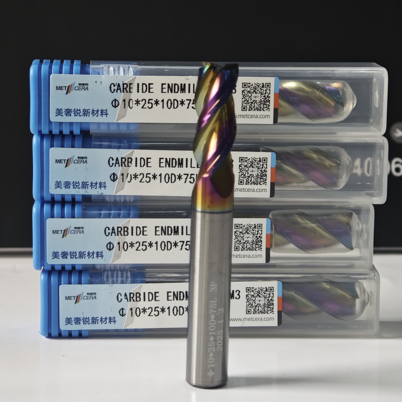 MAE PLUS Hochleistungs CNC Endmühle 3 Flöten Endmühle zur Bearbeitung von Nichteisenmetallen, Aluminium und Kupfer Verarbeitung Mühle 10mm, Φ10x25x10Dx75mm