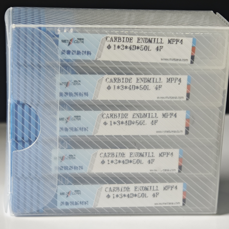 MPF4 Solid Carbide 4 Flöten Flat End Mill 1mm zum Schneiden von Kohlenstoffstahl Φ1x3x4Dx50mm