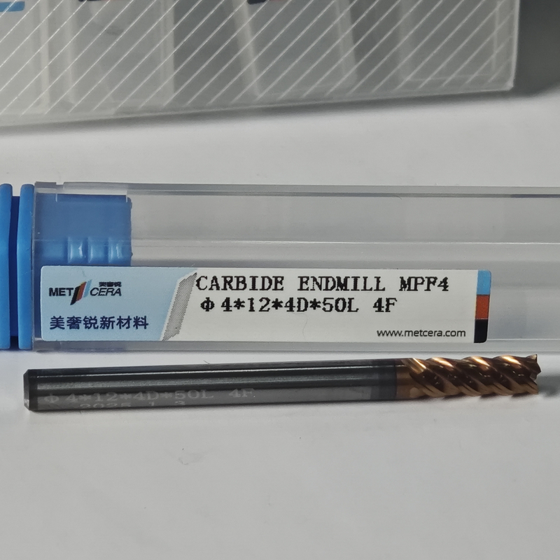 4 mm MPF4 Universal 4 Flöten Flachspitze für die Trocken-Nassbearbeitung von Kohlenstoffstahl Φ4x12x4Dx50mm
