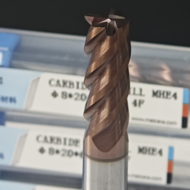 8mm Rohverarbeitung TiAlSi Beschichtung HRC55-60 Härte Vierkante Flachfräsmaschine für Werkstück aus Niedriglegiertem Stahl