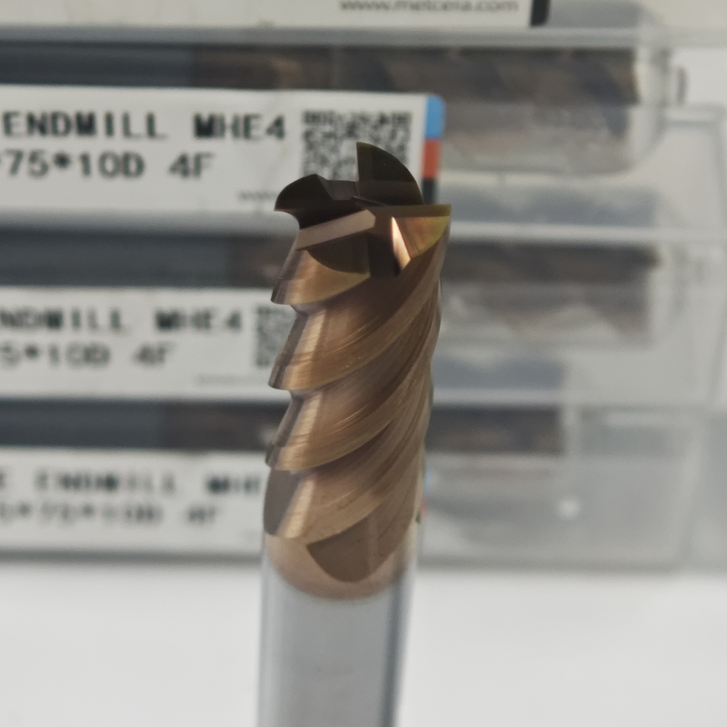 MHE4 TiAlSi-Beschichtung HRC55-60 Hochhärte-Vierkantige Flachfräsmaschine 10mm, φ10.0x25x10Dx75mm