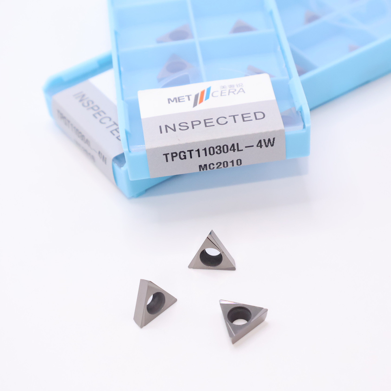 TPGT10 TPGT11 Karbiddrehintritts für CNC Drehen 4W Chip Breaker in Silber / Bronze