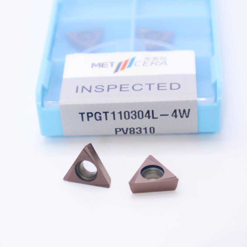 TPGT10 TPGT11 Karbiddrehintritts für CNC Drehen 4W Chip Breaker in Silber / Bronze