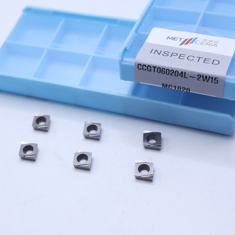 CNC-Drehvorrichtungen von Cermet CCGT06 mit 2W15 Schärfe-End-Chipschneider für die Verarbeitung von Stahl / Metall / Legierung